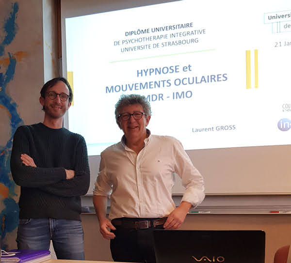 Dr Guillaume Belouriez et Laurent Gross au DU de Psychothérapie de Strasbourg